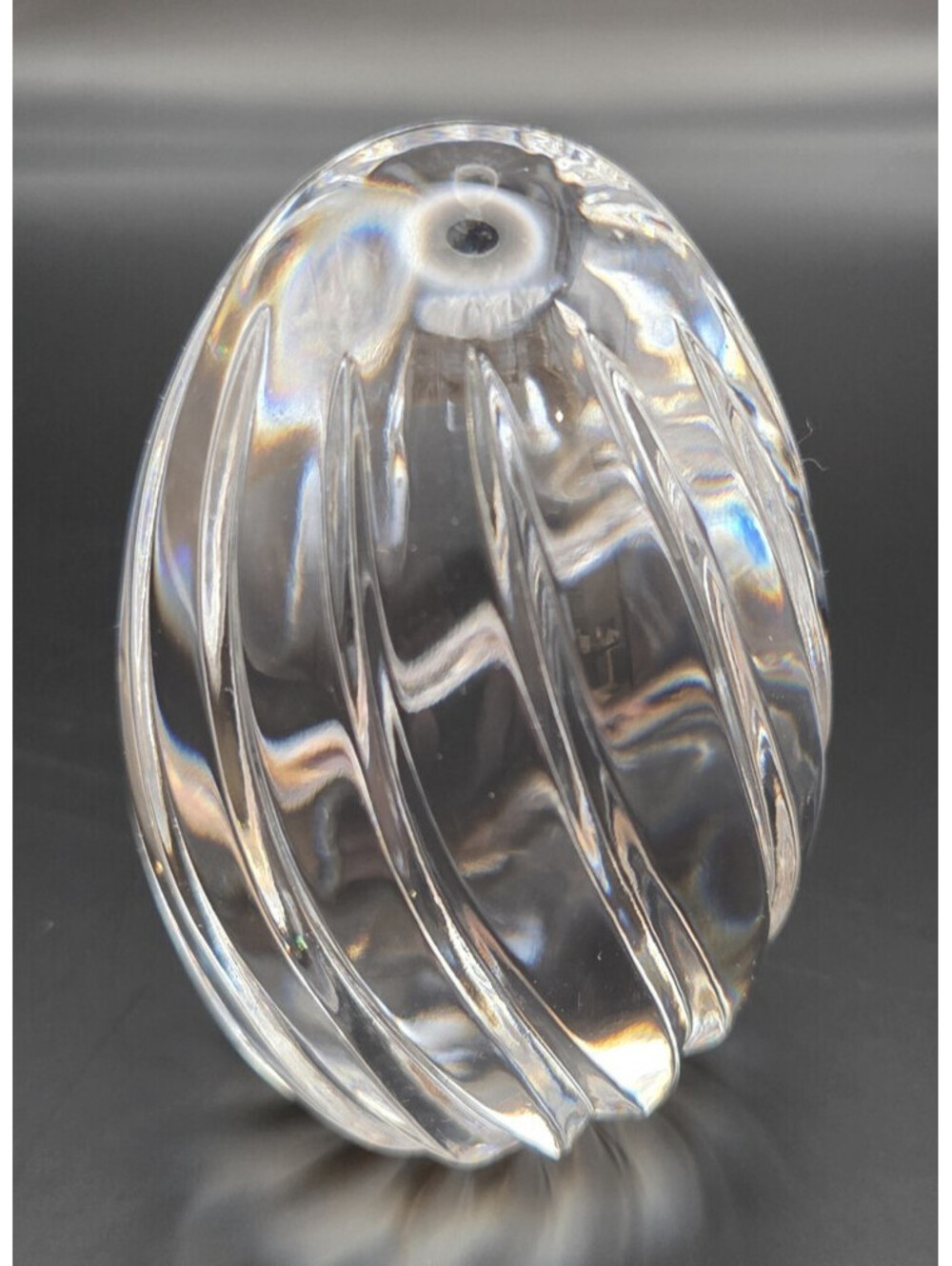 Vintage! Lead Crystal Egg Paperweight Figurine Signed By Atlantis. Sought After!